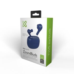 KlipX audifonos TWS ZoundBuds carga inalambrica 21 Hrs azul - Imagen 3