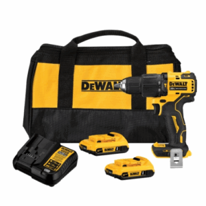 Taladro Percutor Atomic DEWALT 20V DCD709D2‑B2 Kit Con 2 Baterías 2.0 Ah, Cargador y Bolso de Traslado